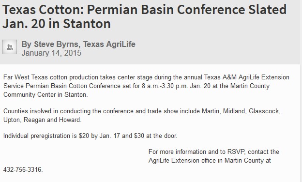 -Texas Cotton: Permian Basin