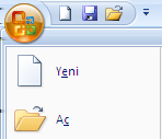 Daha önceden hazırlamış olduğumuz, bilgisayarımızda veya herhangi bir haricî diskte yer alan bir belgeyi açmak için kullanılır.