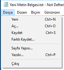 Not Defteri programında grafik ve resim bileşenleri kullanılamaz. Bu programda basit metinler oluşturulur ve metin üzerinde yazı tipi, boyutu gibi ayarlamalar yapılır.