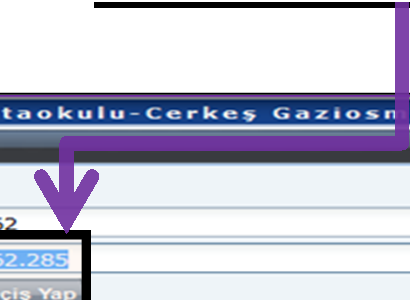 Örneğin; İlkokulların maaşlarının hesaplatılması için KURUM DEĞİŞTİR butonundan 13.1.31.62.285 birim kodu seçilecek ve form üzerinde bulunan KURUMA GEÇİŞ YAP butonuna basılacaktır.