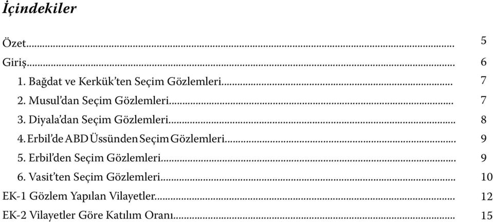 Erbil de ABD Üssünden Seçim Gözlemleri... 5. Erbil den Seçim Gözlemleri... 6.