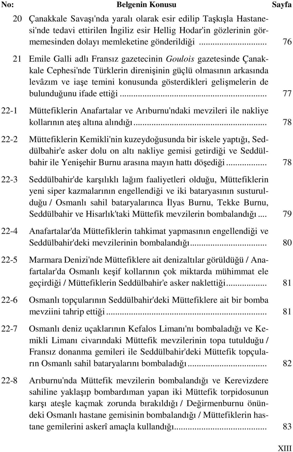 bulunduğunu ifade ettiği... 77 22-1 Müttefiklerin Anafartalar ve Arıburnu'ndaki mevzileri ile nakliye kollarının ateş altına alındığı.