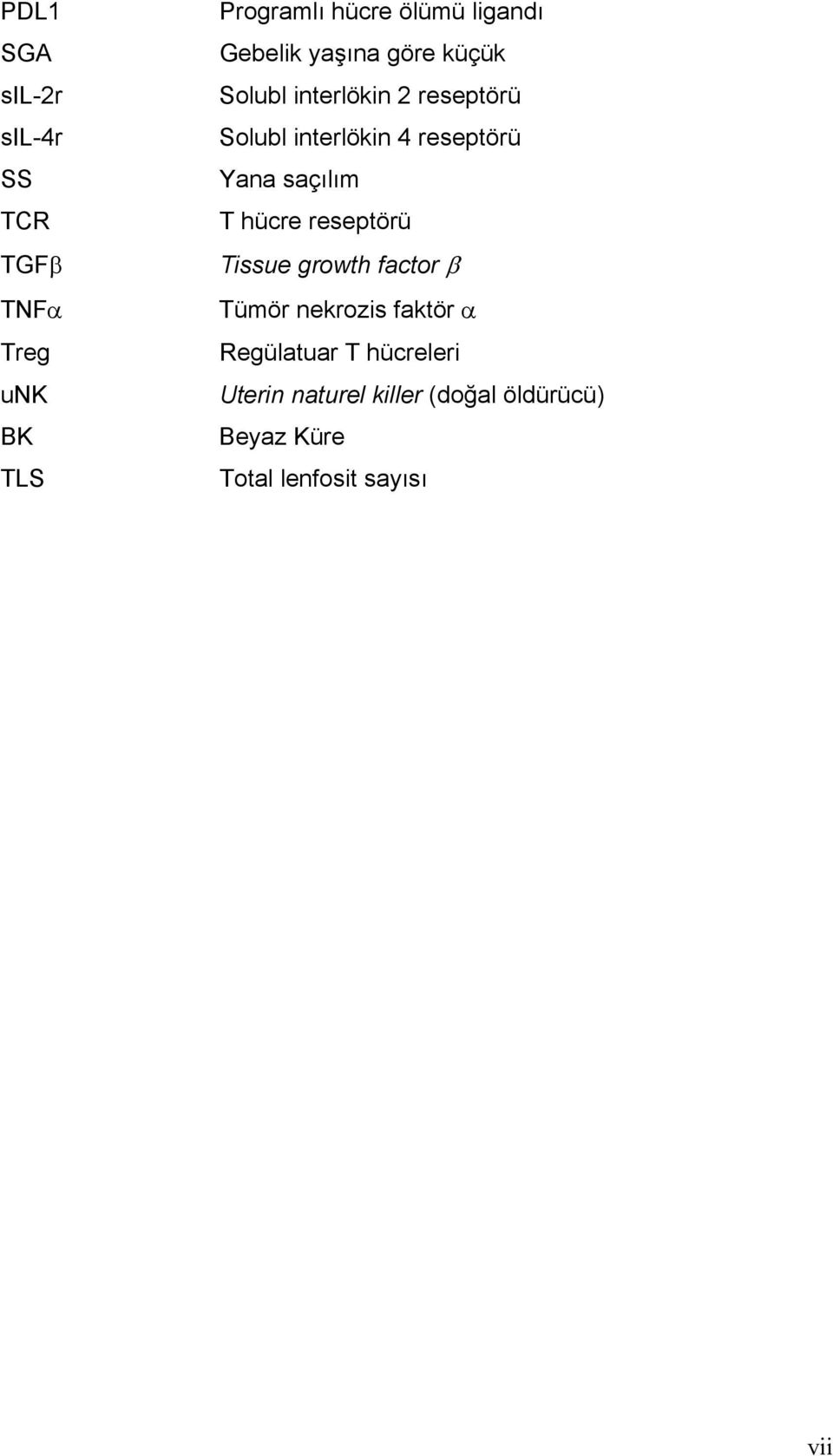 Yana saçılım T hücre reseptörü Tissue growth factor β Tümör nekrozis faktör α