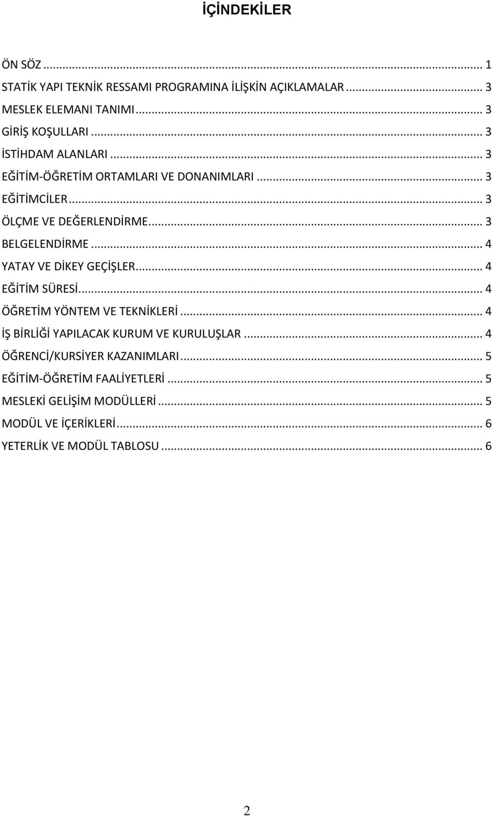 .. 4 YATAY VE DİKEY GEÇİŞLER... 4 EĞİTİM SÜRESİ... 4 ÖĞRETİM YÖNTEM VE TEKNİKLERİ... 4 İŞ BİRLİĞİ YAPILACAK KURUM VE KURULUŞLAR.