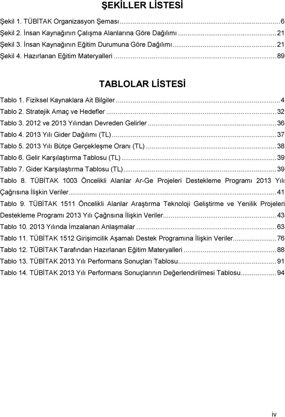 .. 36 Tablo 4. 2013 Yılı Gider Dağılımı (TL)... 37 Tablo 5. 2013 Yılı Bütçe Gerçekleşme Oranı (TL)... 38 Tablo 6. Gelir Karşılaştırma Tablosu (TL)... 39 Tablo 7. Gider Karşılaştırma Tablosu (TL).