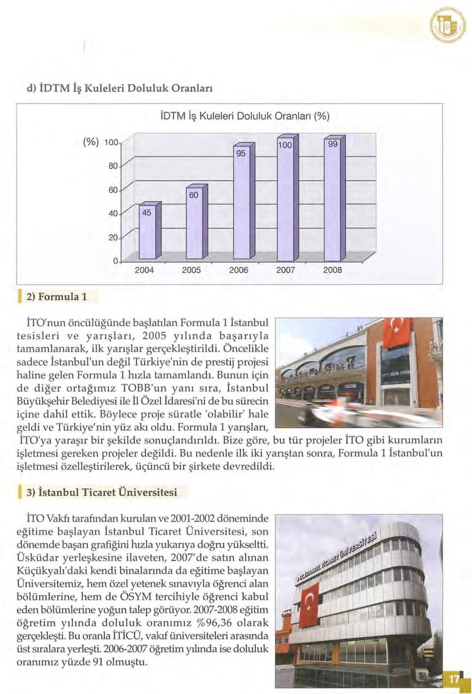 yarışları, 2005 yılında başarıyla. tamamlanarak, ilk yarışlar gerçekleştirildi. Öncelikle sadece İstanbul'un değil Türkiye'nin de prestij projesi haline gelen Formula 1 hızla tamamlandı.