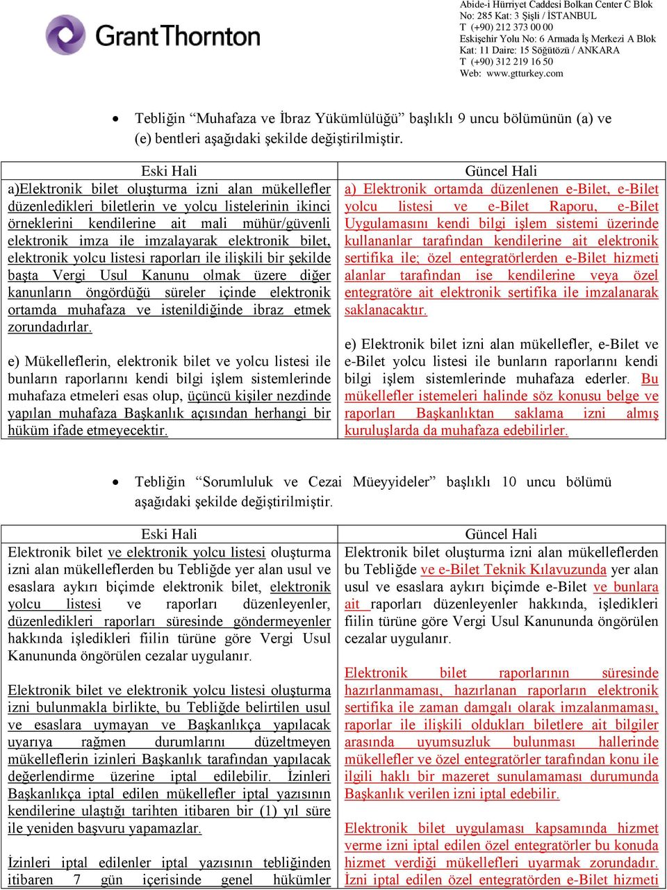 bilet, elektronik yolcu listesi raporları ile ilişkili bir şekilde başta Vergi Usul Kanunu olmak üzere diğer kanunların öngördüğü süreler içinde elektronik ortamda muhafaza ve istenildiğinde ibraz