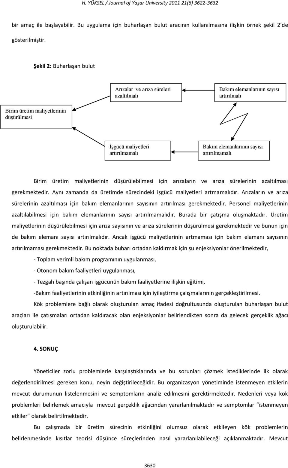 sayısı artırılmamalı Birim üretim maliyetlerinin düşürülebilmesi için arızaların ve arıza sürelerinin azaltılması gerekmektedir. Aynı zamanda da üretimde sürecindeki işgücü maliyetleri artmamalıdır.