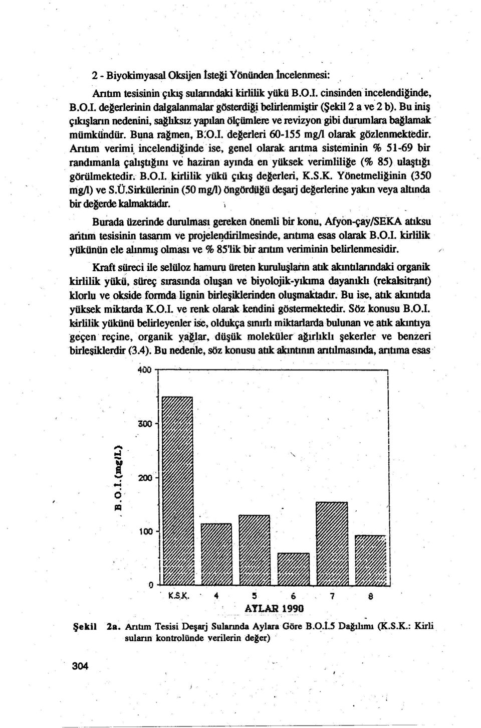 ~69 br randımaola çalıştıaını ve hazran ayında en yüksek vermllge (% 85) ulaştıgı görülmektedr BOJktllk yükü çıkış degerler, KSK YönetmelAnn (350 mg/l) ve SÜSrkölernn (50 mg/l) öngördugüdeşarj