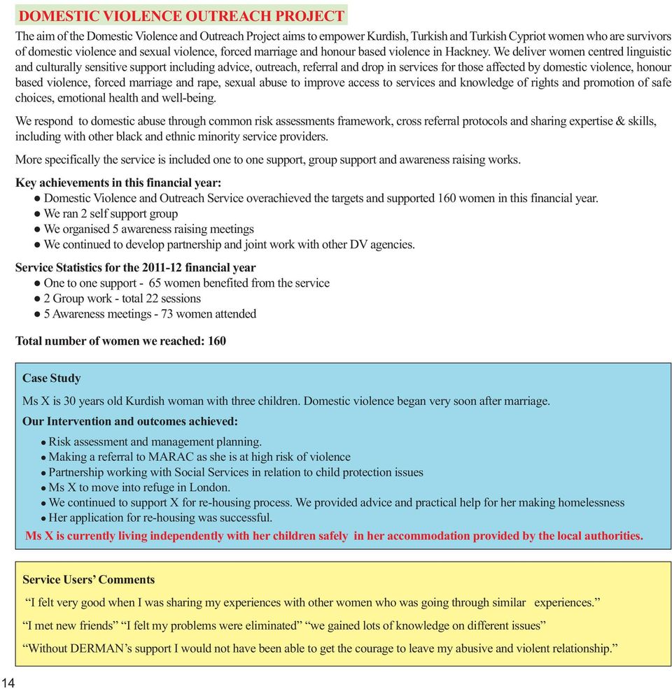 We deliver women centred linguistic and culturally sensitive support including advice, outreach, referral and drop in services for those affected by domestic violence, honour based violence, forced