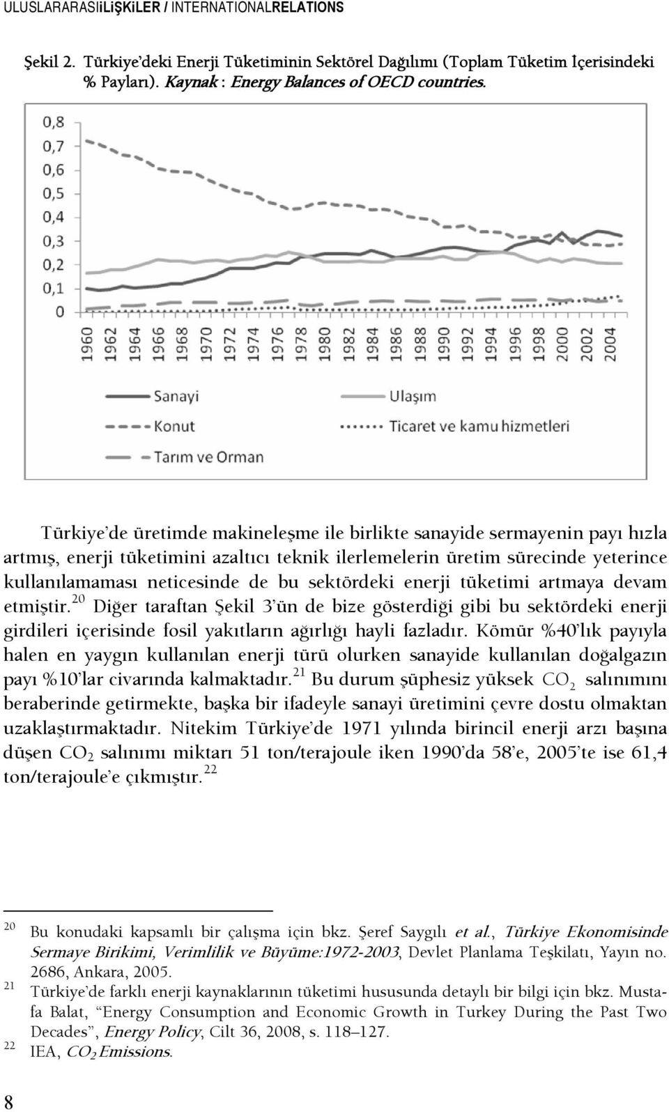 sektördeki enerji tüketimi artmaya devam etmiştir. 0 DiŞer taraftan Şekil 3 ün de bize gösterdişi gibi bu sektördeki enerji girdileri içerisinde fosil yakıtların aşırlışı hayli fazladır.