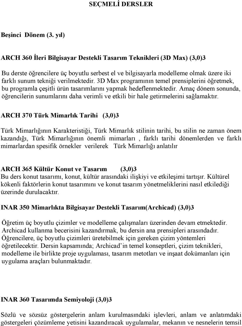 3D Max programının temel prensiplerini öğretmek, bu programla çeşitli ürün tasarımlarını yapmak hedeflenmektedir.