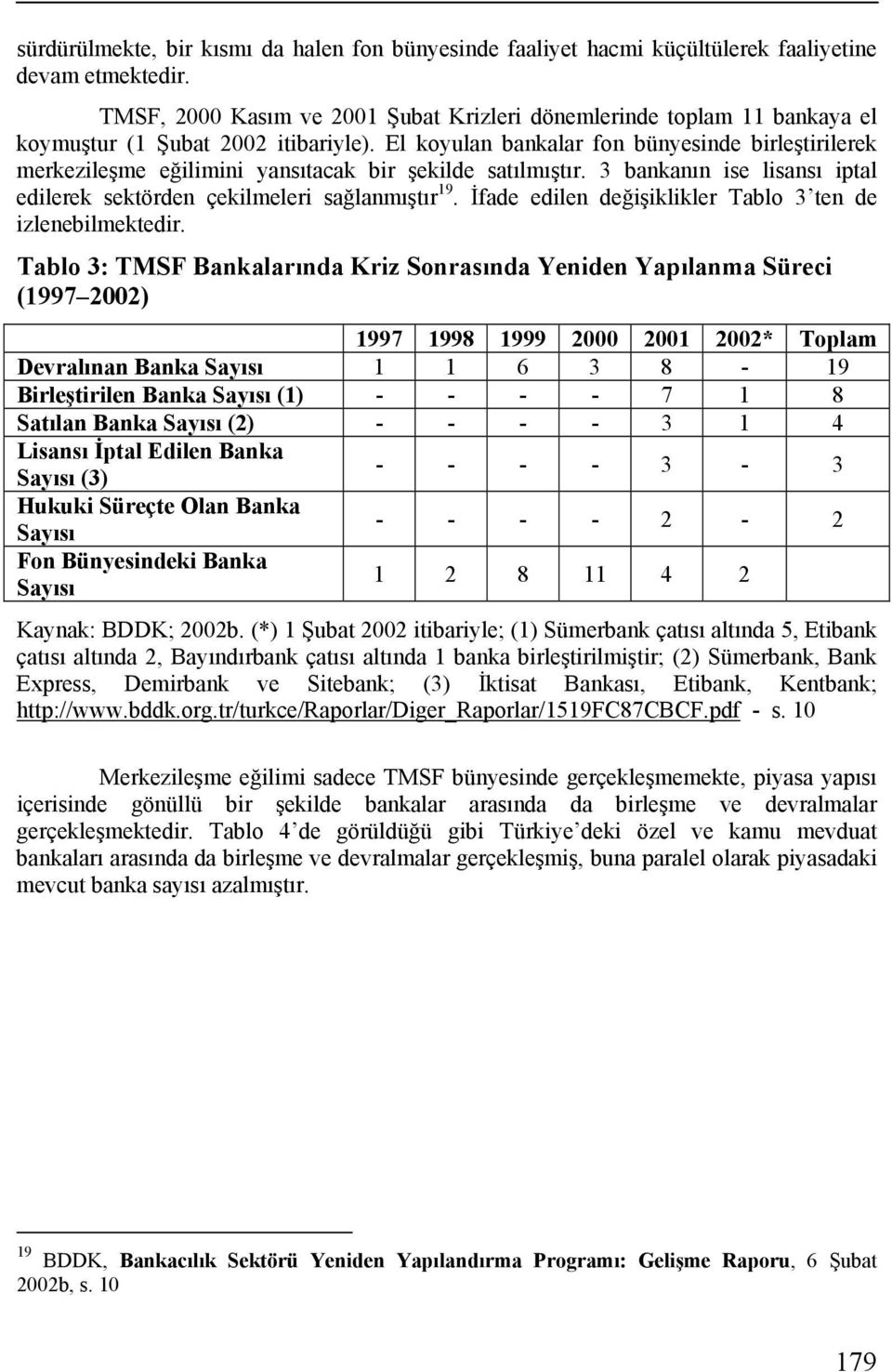 El koyulan bankalar fon bünyesinde birleştirilerek merkezileşme eğilimini yansıtacak bir şekilde satılmıştır. 3 bankanın ise lisansı iptal edilerek sektörden çekilmeleri sağlanmıştır 19.