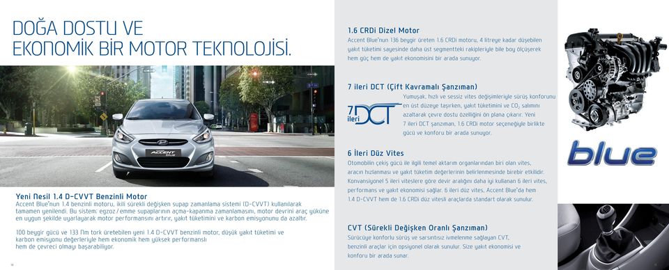 7 ileri DCT (Çift Kavramalı Şanzıman) Yumuşak, hızlı ve sessiz vites değişimleriyle sürüş konforunu en üst düzeye taşırken, yakıt tüketimini ve CO 2 salımını azaltarak çevre dostu özelliğini ön plana