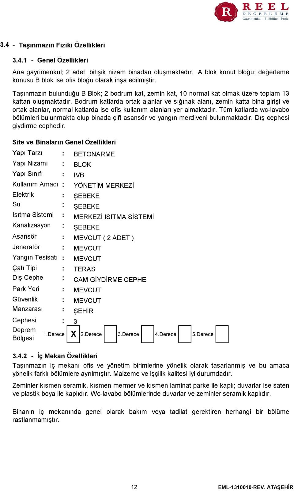 Bodrum katlarda ortak alanlar ve sığınak alanı, zemin katta bina girişi ve ortak alanlar, normal katlarda ise ofis kullanım alanları yer almaktadır.