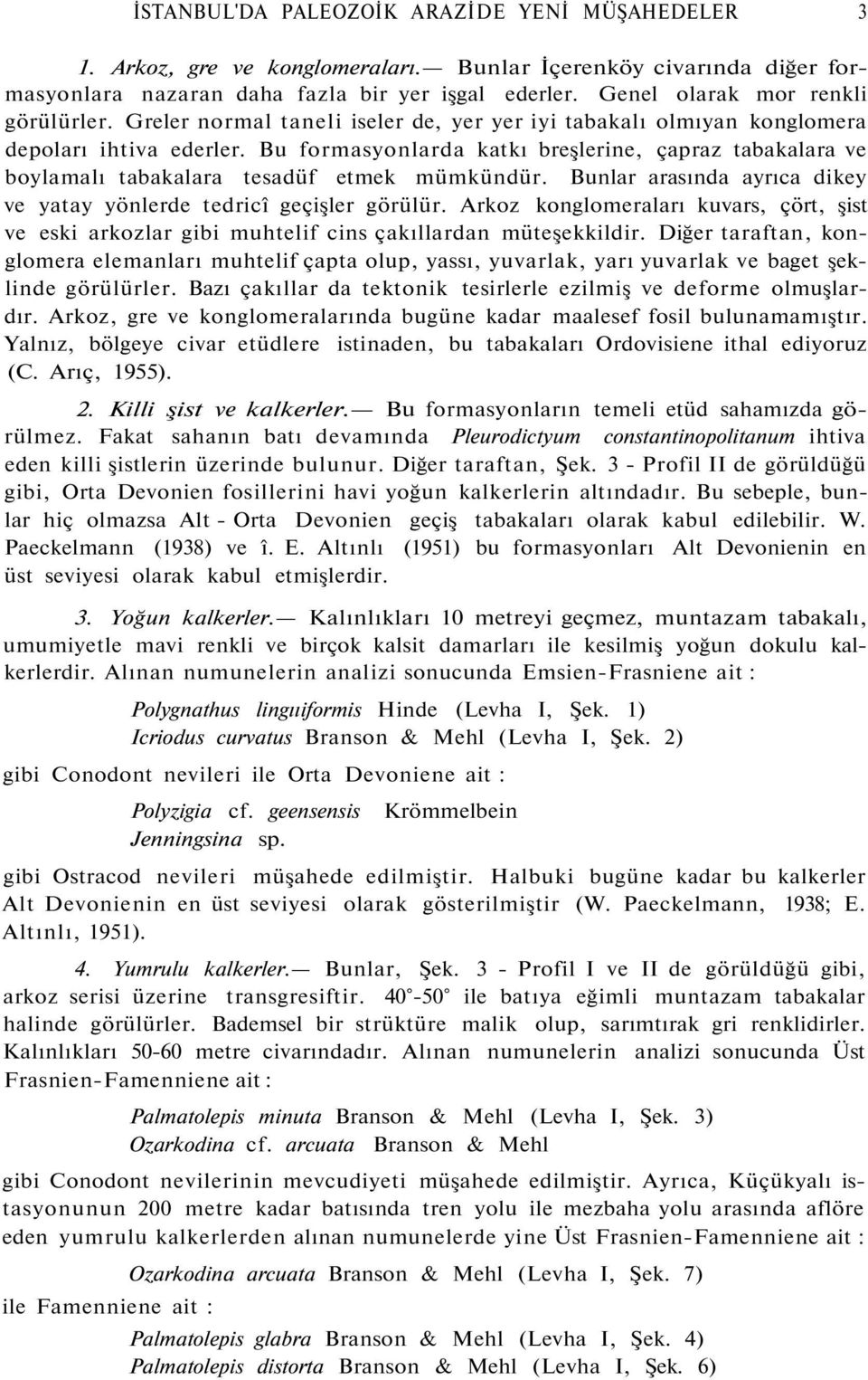 Bu formasyonlarda katkı breşlerine, çapraz tabakalara ve boylamalı tabakalara tesadüf etmek mümkündür. Bunlar arasında ayrıca dikey ve yatay yönlerde tedricî geçişler görülür.