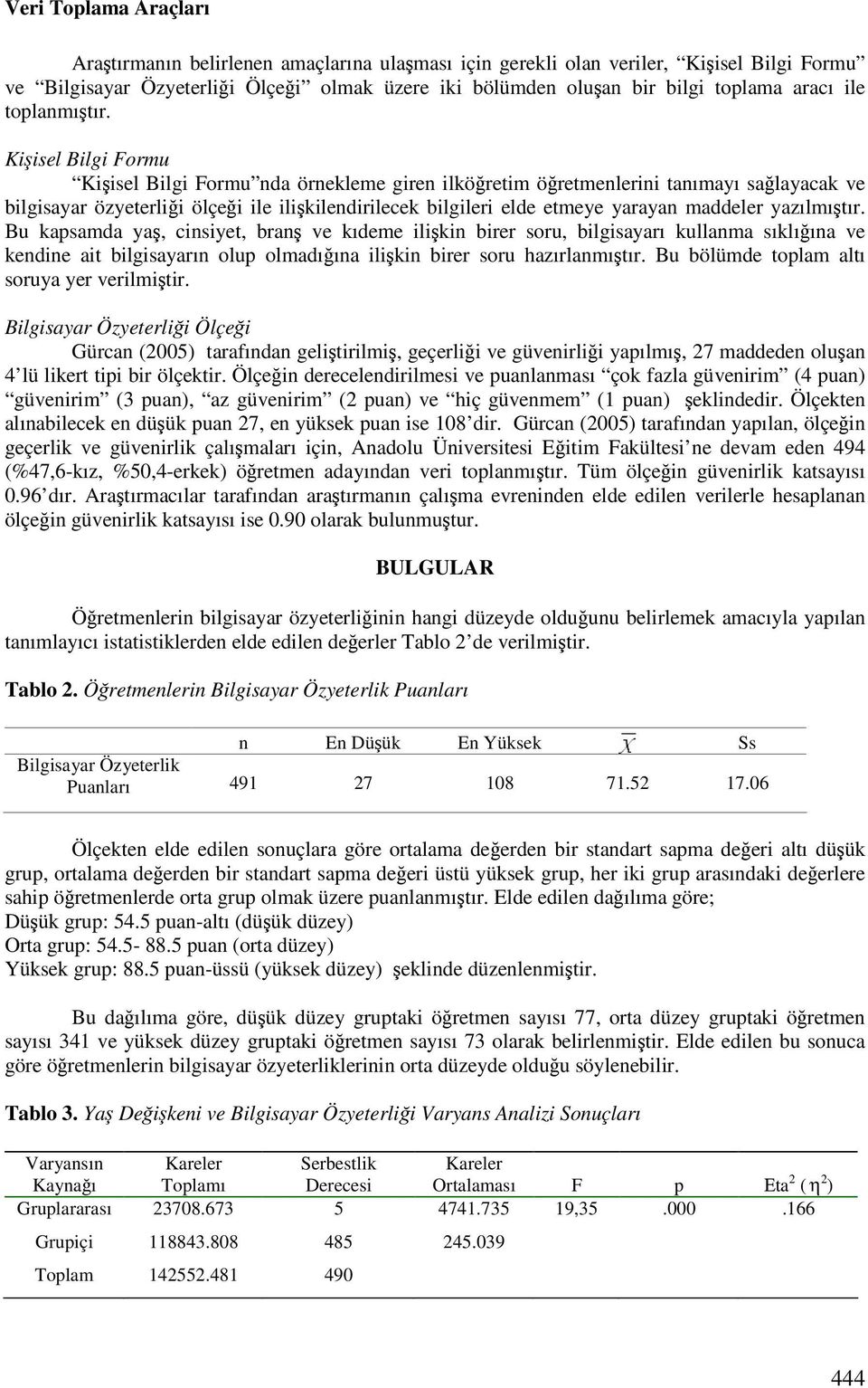 Kiisel Bilgi Formu Kiisel Bilgi Formu nda örnekleme giren ilköretim öretmenlerini tanımayı salayacak ve bilgisayar özyeterlii ölçei ile ilikilendirilecek bilgileri elde etmeye yarayan maddeler