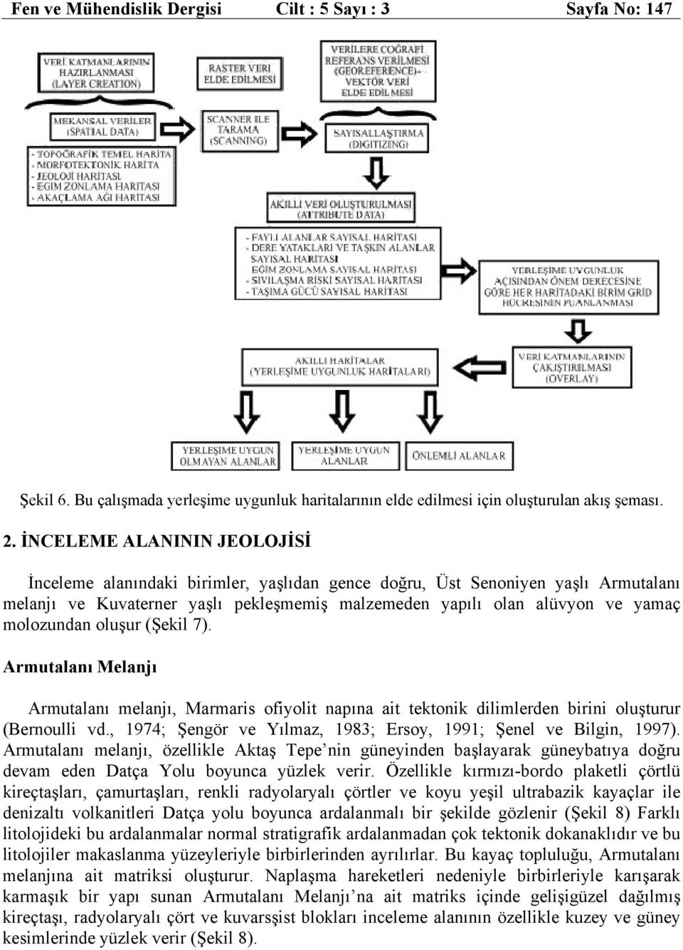 molozundan oluşur (Şekil 7). Armutalanı Melanjı Armutalanı melanjı, Marmaris ofiyolit napına ait tektonik dilimlerden birini oluşturur (Bernoulli vd.