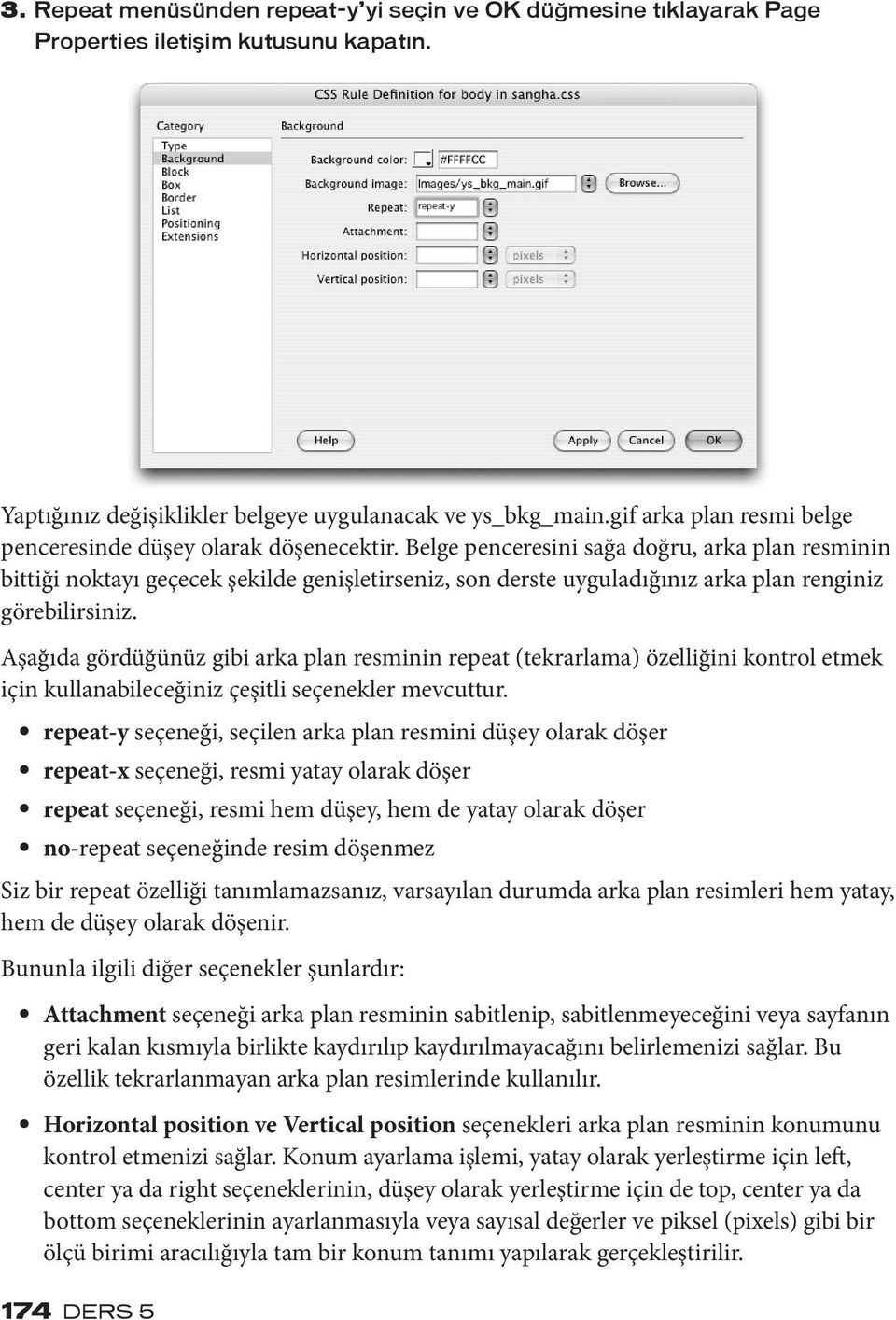 Belge penceresini sağa doğru, arka plan resminin bittiği noktayı geçecek şekilde genişletirseniz, son derste uyguladığınız arka plan renginiz görebilirsiniz.