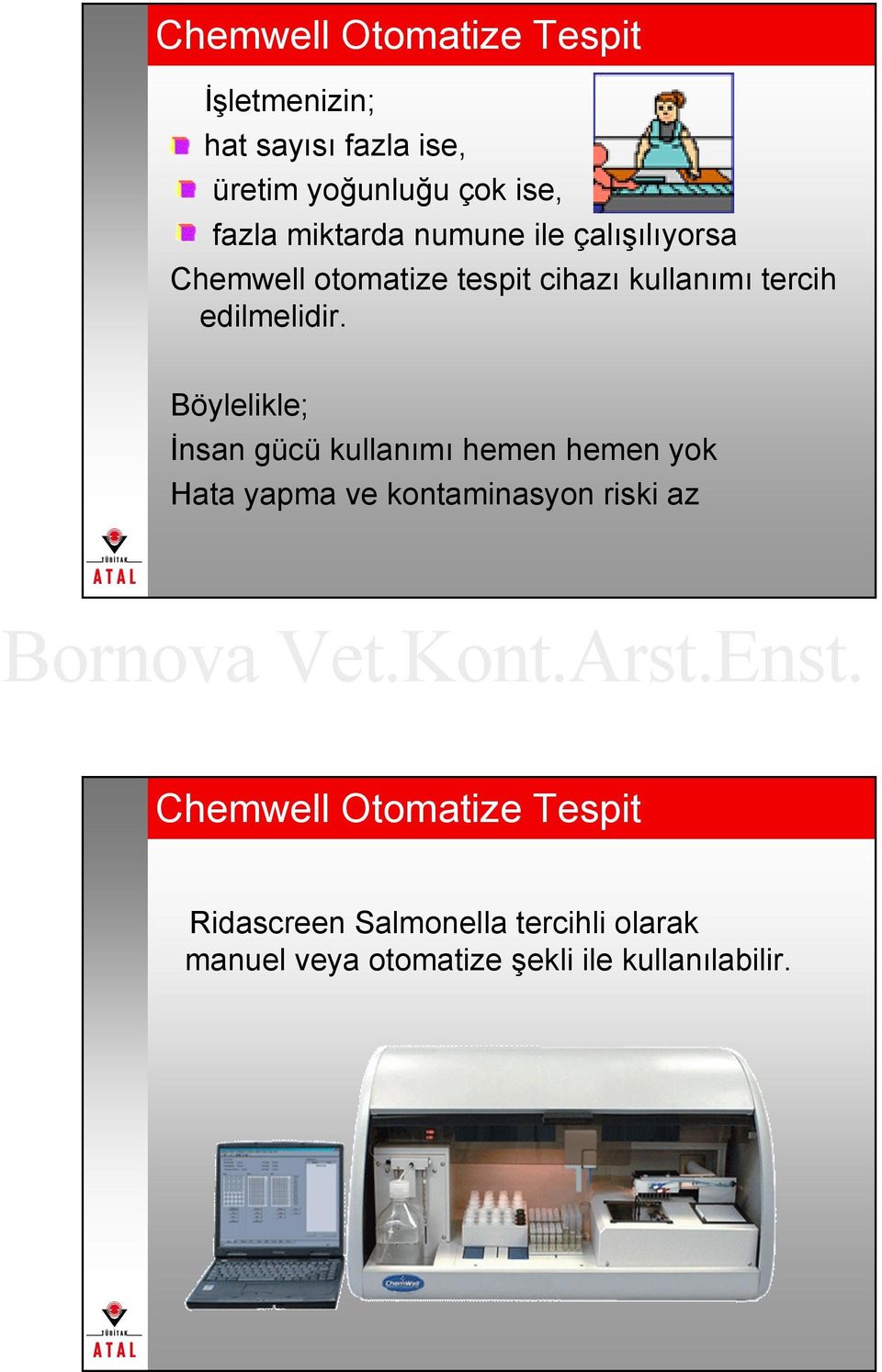 Böylelikle; İnsan gücü kullanımı hemen hemen yok Hata yapma ve kontaminasyon riski az Chemwell