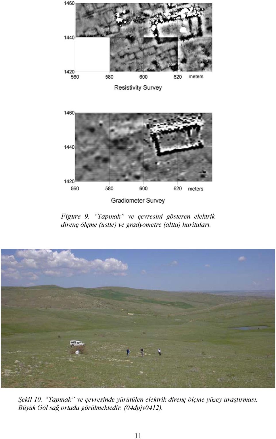 ve gradyometre (altta) haritaları. Şekil 10.