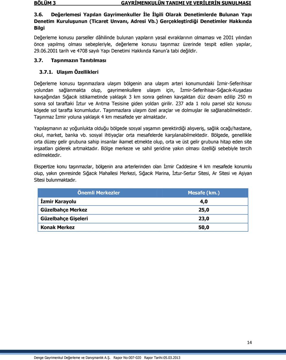 taşınmaz üzerinde tespit edilen yapılar, 29.06.2001 