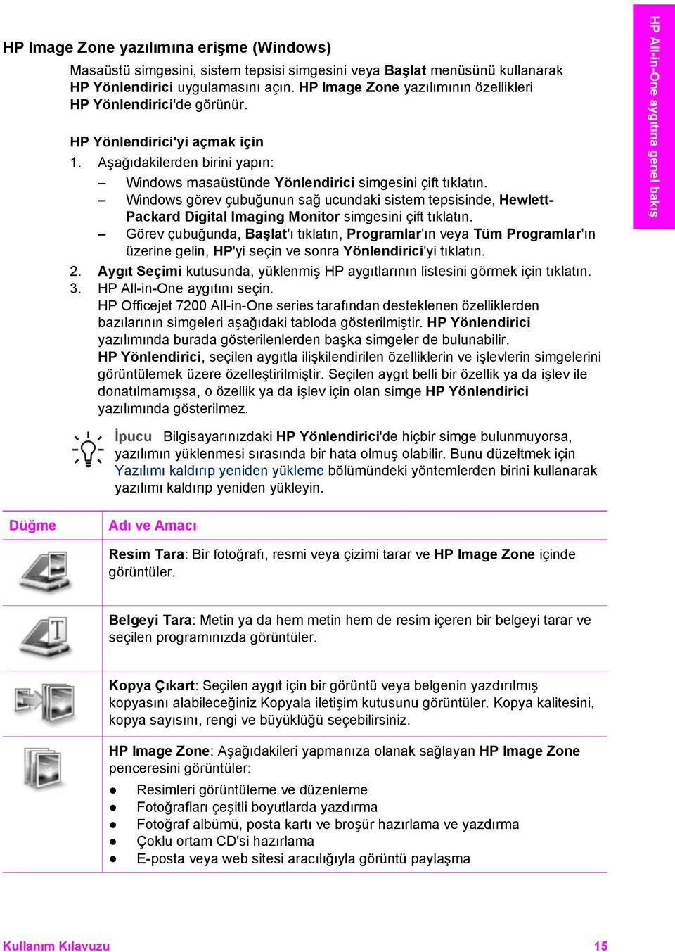 Windows görev çubuğunun sağ ucundaki sistem tepsisinde, Hewlett- Packard Digital Imaging Monitor simgesini çift tıklatın.