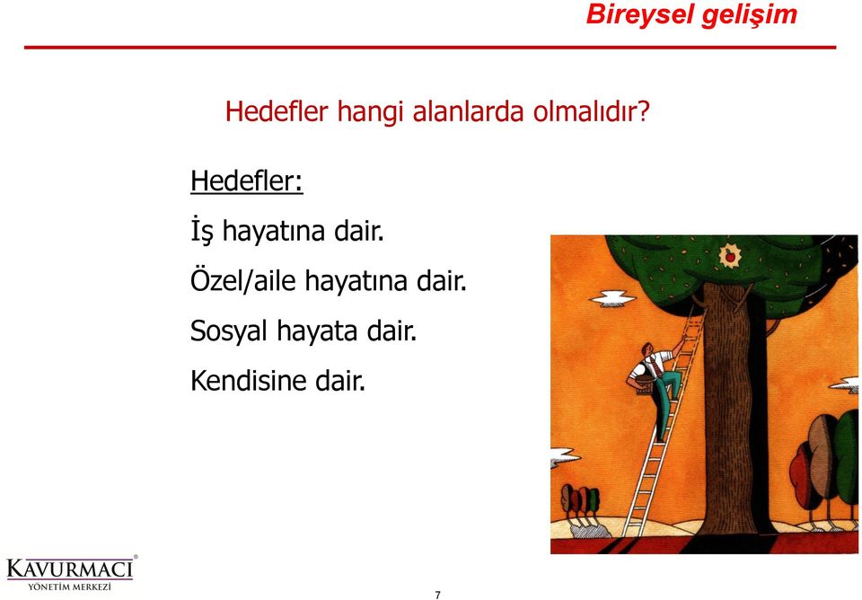 Hedefler: İş hayatına dair.