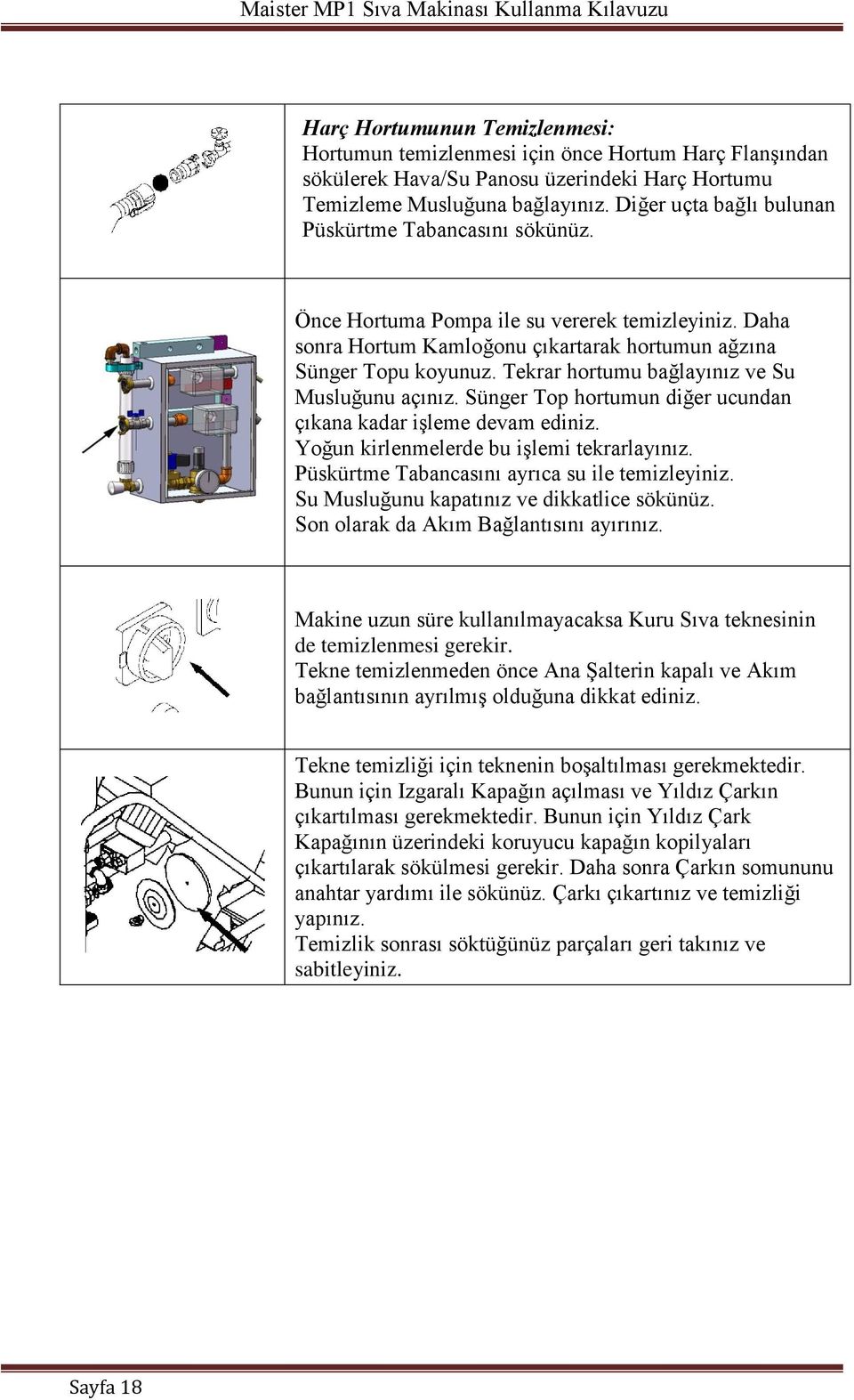 Tekrar hortumu bağlayınız ve Su Musluğunu açınız. Sünger Top hortumun diğer ucundan çıkana kadar işleme devam ediniz. Yoğun kirlenmelerde bu işlemi tekrarlayınız.