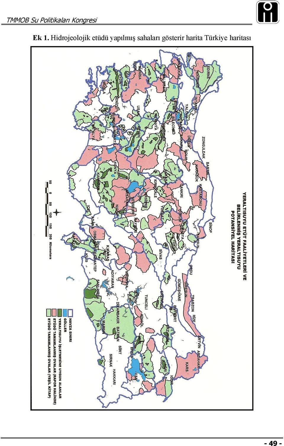 sahaları gösterir