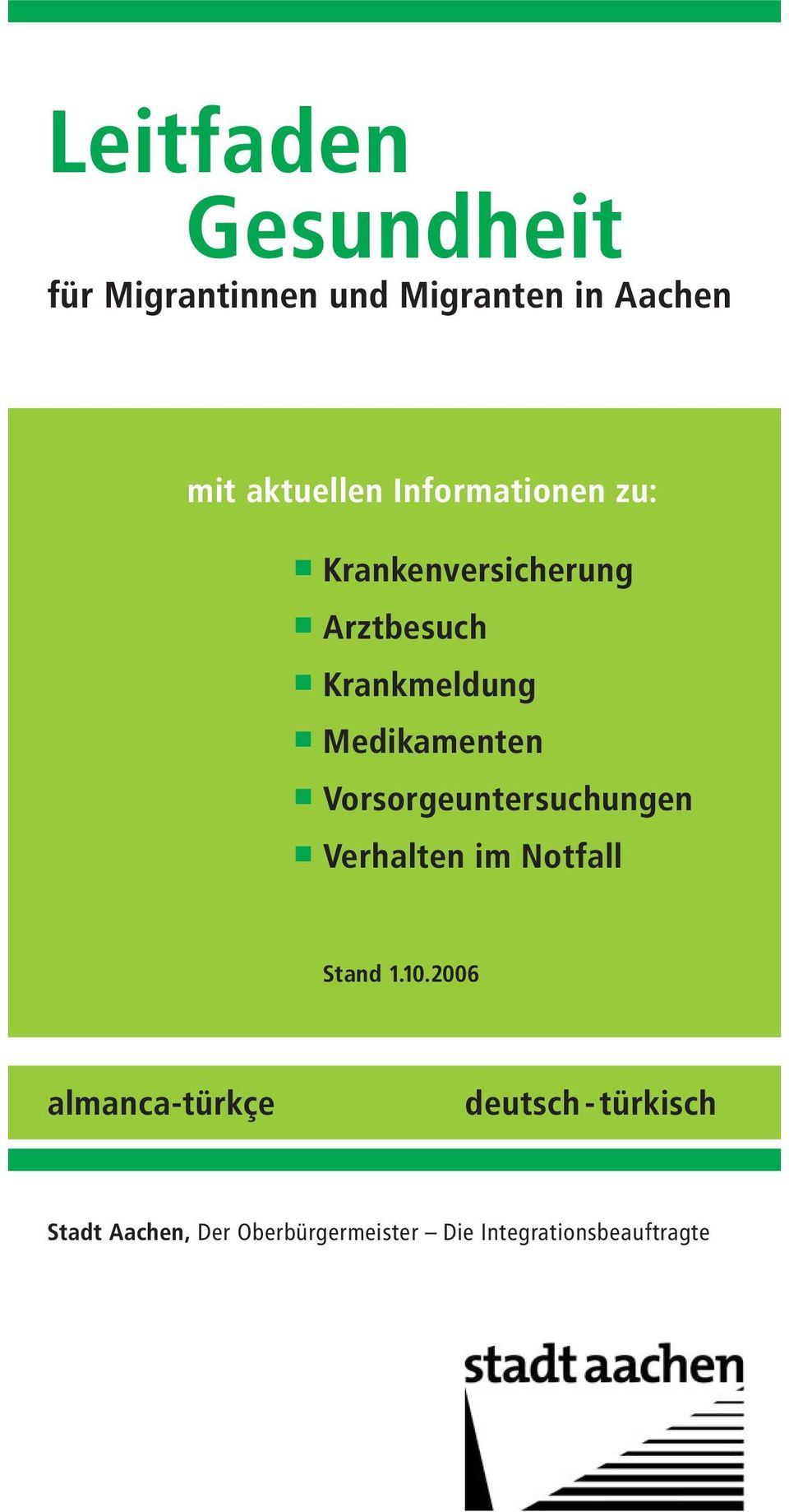 Vorsorgeuntersuchungen Verhalten im Notfall Stand 1.10.