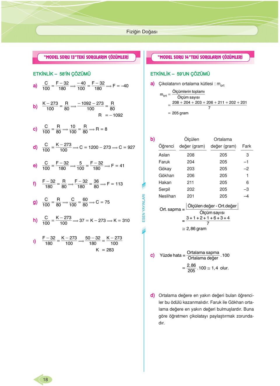 100 C F 32 5 F 32 - ( - ( F 41 100 180 100 180 F- 32 R F- 32 36 ( ( F 113 180 80 180 80 C R C 60 ( ( C 75 100 80 100 80 C 273 - ( 37-273 ( 310 100 100 SN YYINLRI b) Ölçülen Ortalama Ö renci de er