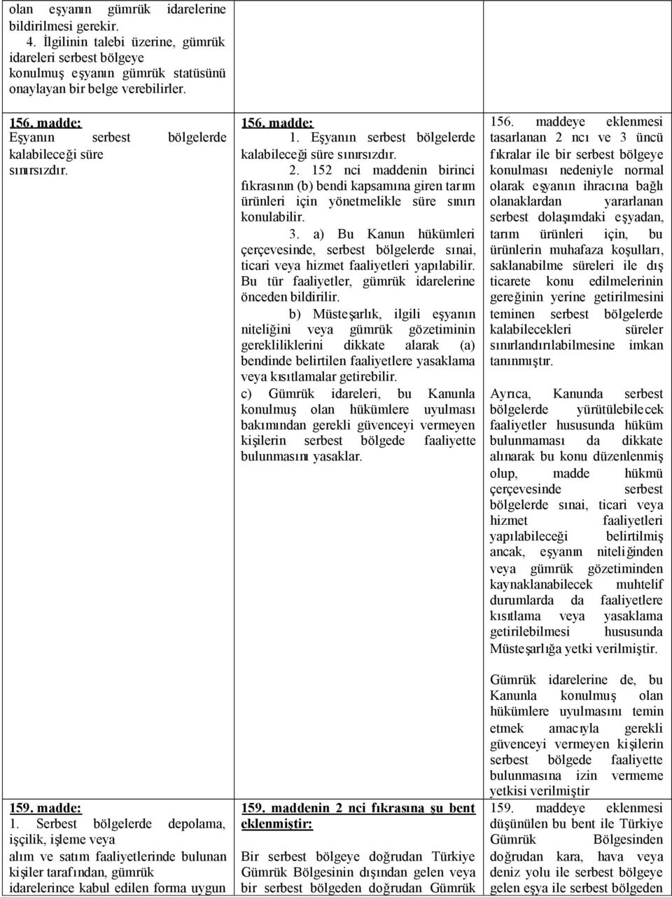 152 nci maddenin birinci fıkrasının (b) bendi kapsamına giren tarım ürünleri için yönetmelikle süre sınırı konulabilir. 3.