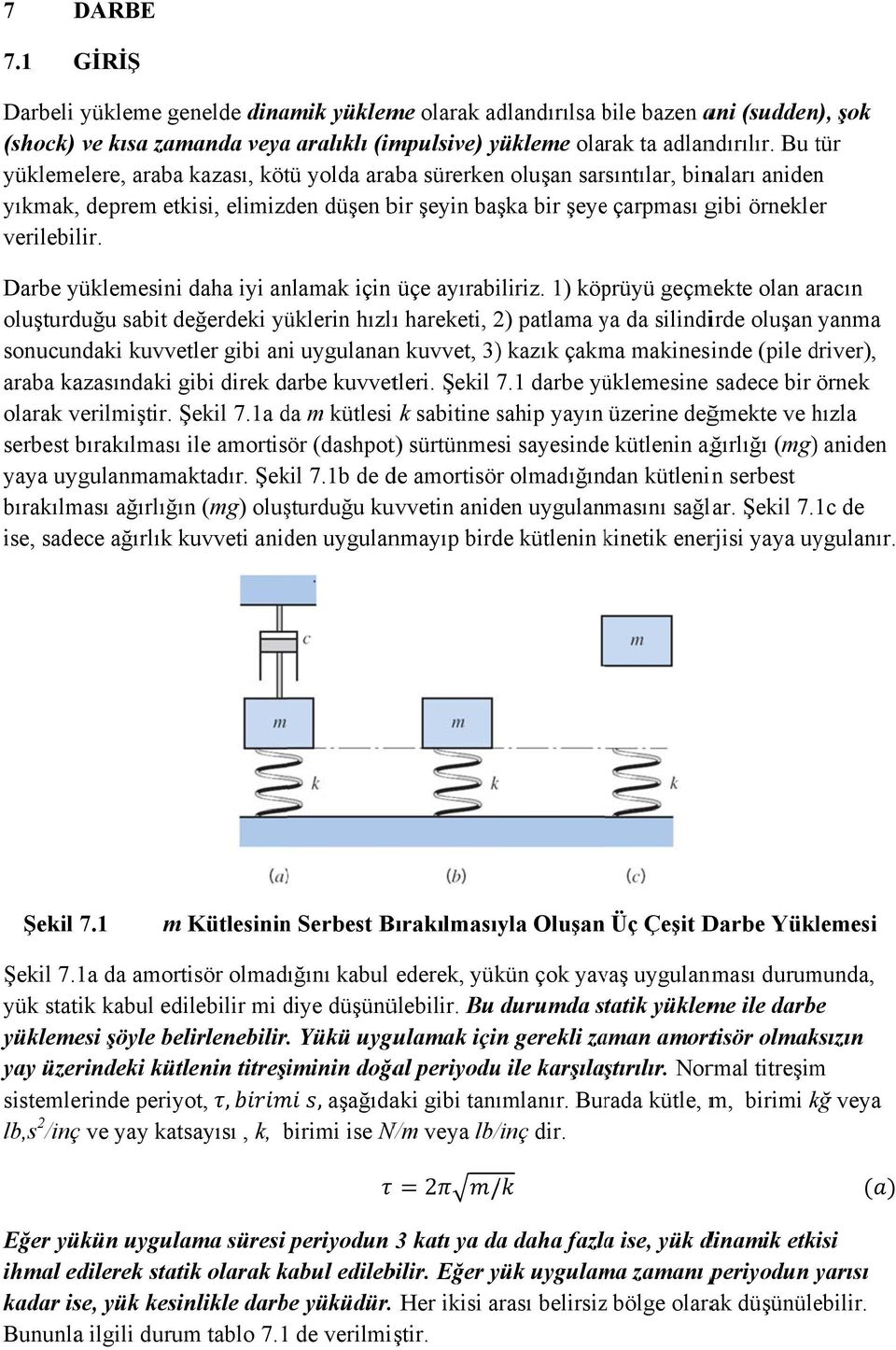 Darbe yüklemesinii daha iyi anlamak için üçe ayırabiliriz.