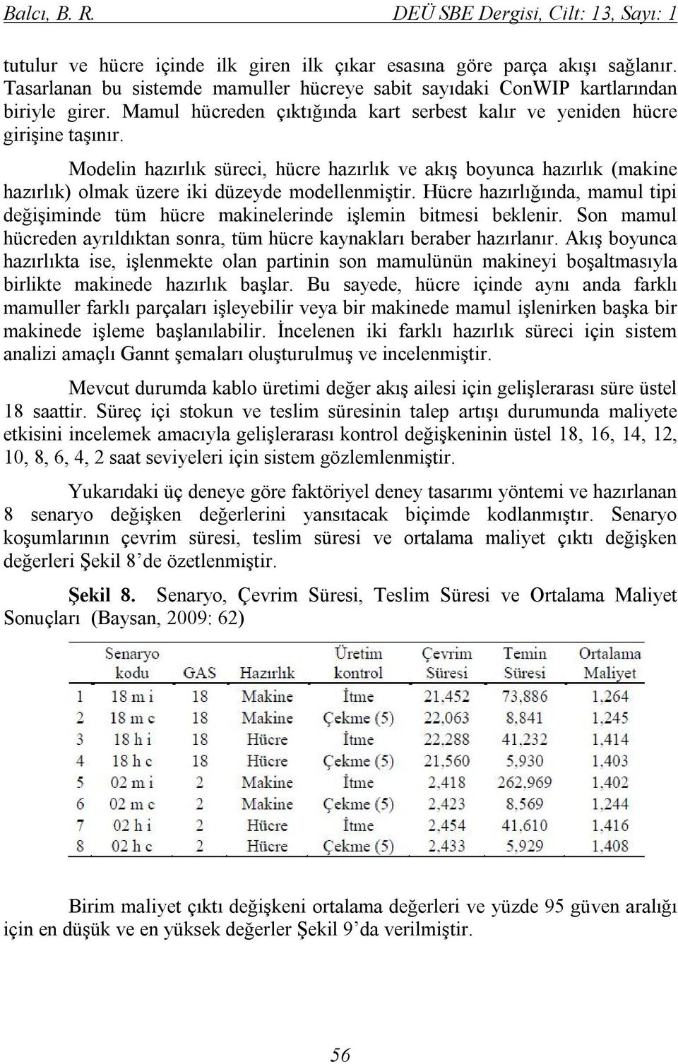 Modelin hazırlık süreci, hücre hazırlık ve akış boyunca hazırlık (makine hazırlık) olmak üzere iki düzeyde modellenmiştir.