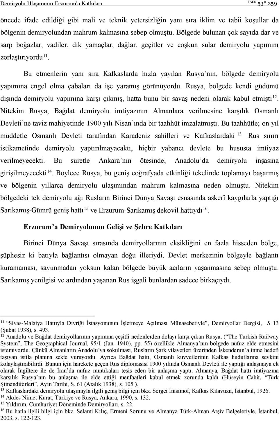 Bu etmenlerin yanı sıra Kafkaslarda hızla yayılan Rusya nın, bölgede demiryolu yapımına engel olma çabaları da işe yaramış görünüyordu.