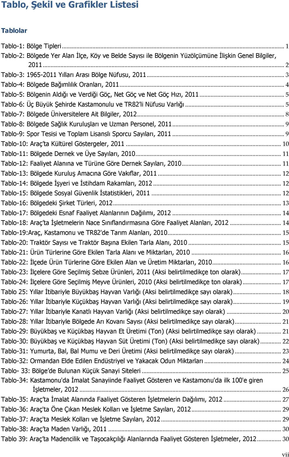 .. 5 Tablo-6: Üç Büyük Şehirde Kastamonulu ve TR82 li Nüfusu Varlığı... 5 Tablo-7: Bölgede Üniversitelere Ait Bilgiler, 2012... 8 Tablo-8: Bölgede Sağlık Kuruluşları ve Uzman Personel, 2011.