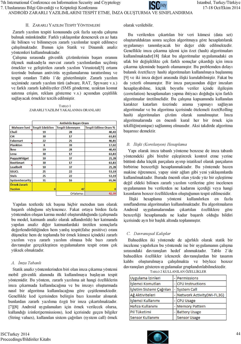 Çalışma sırasında güvenlik çözümlerinin başarı oranını ölçmek maksadıyla mevcut zararlı yazılımlardan seçilmiş örnekler ve geliştirilen zararlı yazılım Virustotal[5] ortamı üzerinde bulunan antivirüs