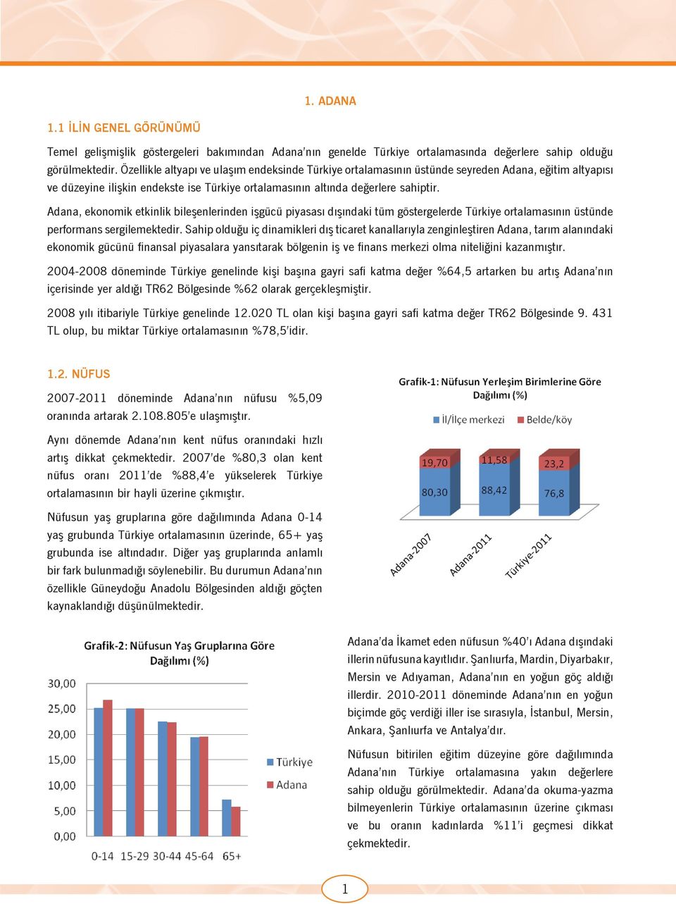 Adana, ekonomik etkinlik bileşenlerinden işgücü piyasası dışındaki tüm göstergelerde Türkiye ortalamasının üstünde performans sergilemektedir.