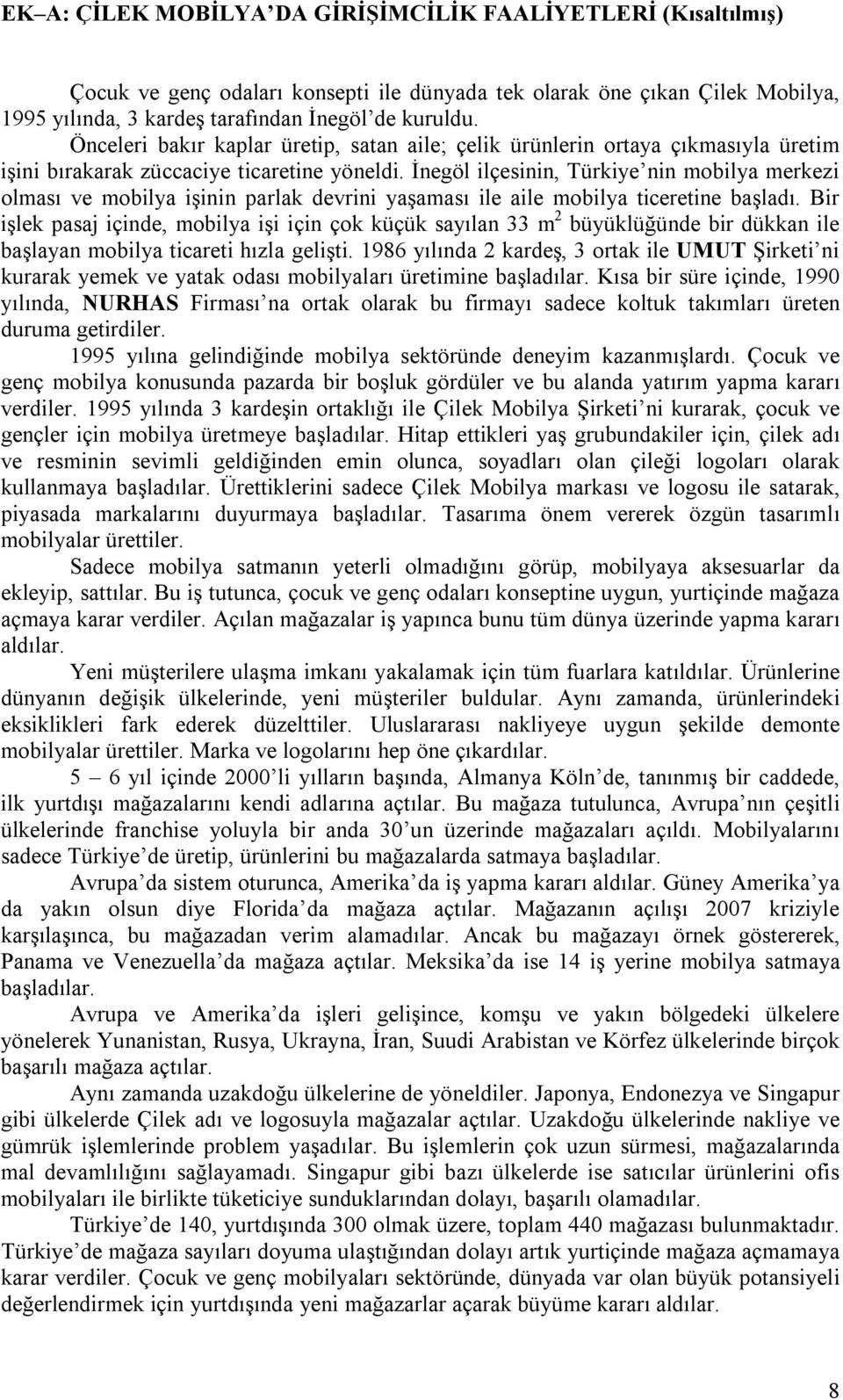 İnegöl ilçesinin, Türkiye nin mobilya merkezi olması ve mobilya işinin parlak devrini yaşaması ile aile mobilya ticeretine başladı.