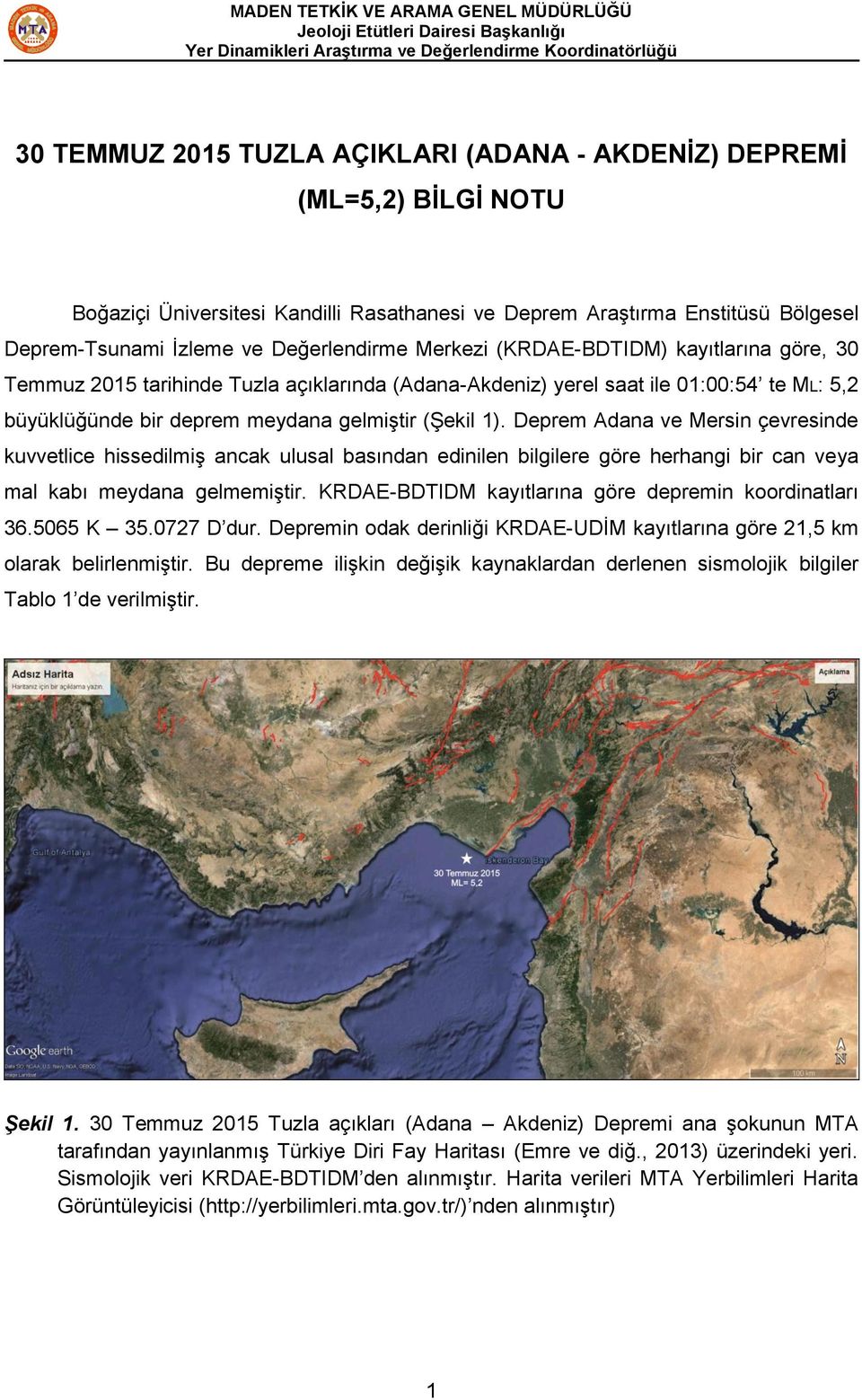 Deprem Adana ve Mersin çevresinde kuvvetlice hissedilmiş ancak ulusal basından edinilen bilgilere göre herhangi bir can veya mal kabı meydana gelmemiştir.