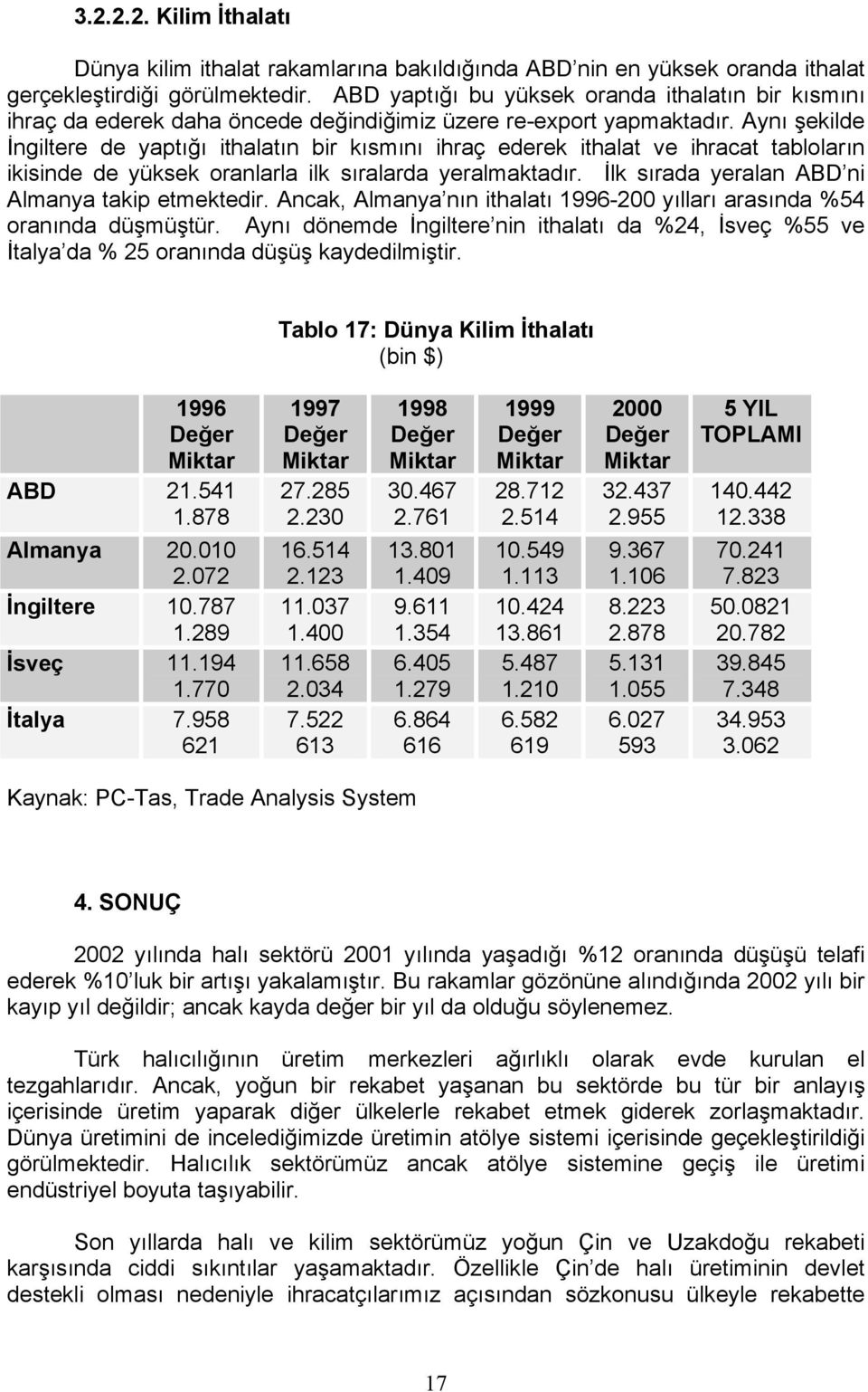 Aynı şekilde İngiltere de yaptığı ithalatın bir kısmını ihraç ederek ithalat ve ihracat tabloların ikisinde de yüksek oranlarla ilk sıralarda yeralmaktadır.