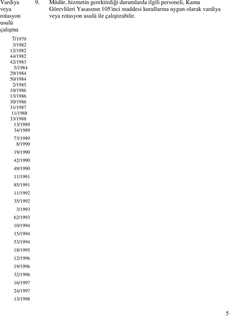 10/1994 15/1994 53/1994 18/1995 12/1996 19/1996 32/1996 16/1997 24/1997 13/1998 9.