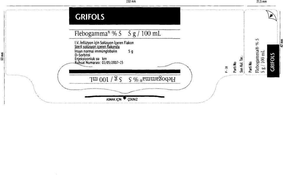 Insan normal immünglobulin 5 g D-Sorbitol En~ksiyonluk su km