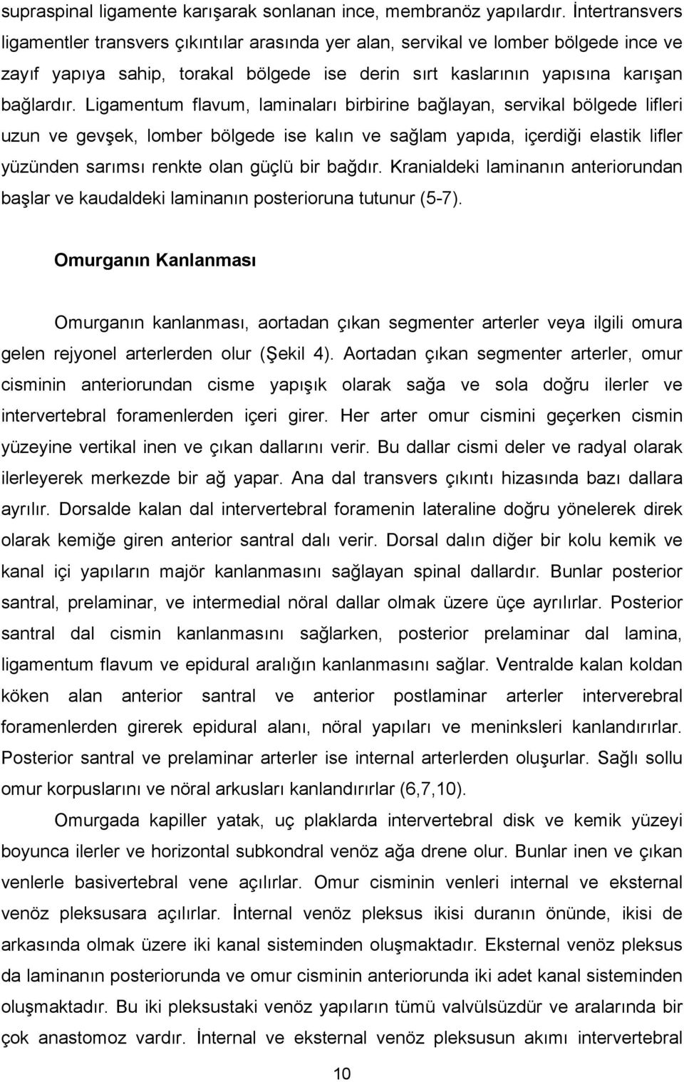 Ligamentum flavum, laminaları birbirine bağlayan, servikal bölgede lifleri uzun ve gevşek, lomber bölgede ise kalın ve sağlam yapıda, içerdiği elastik lifler yüzünden sarımsı renkte olan güçlü bir