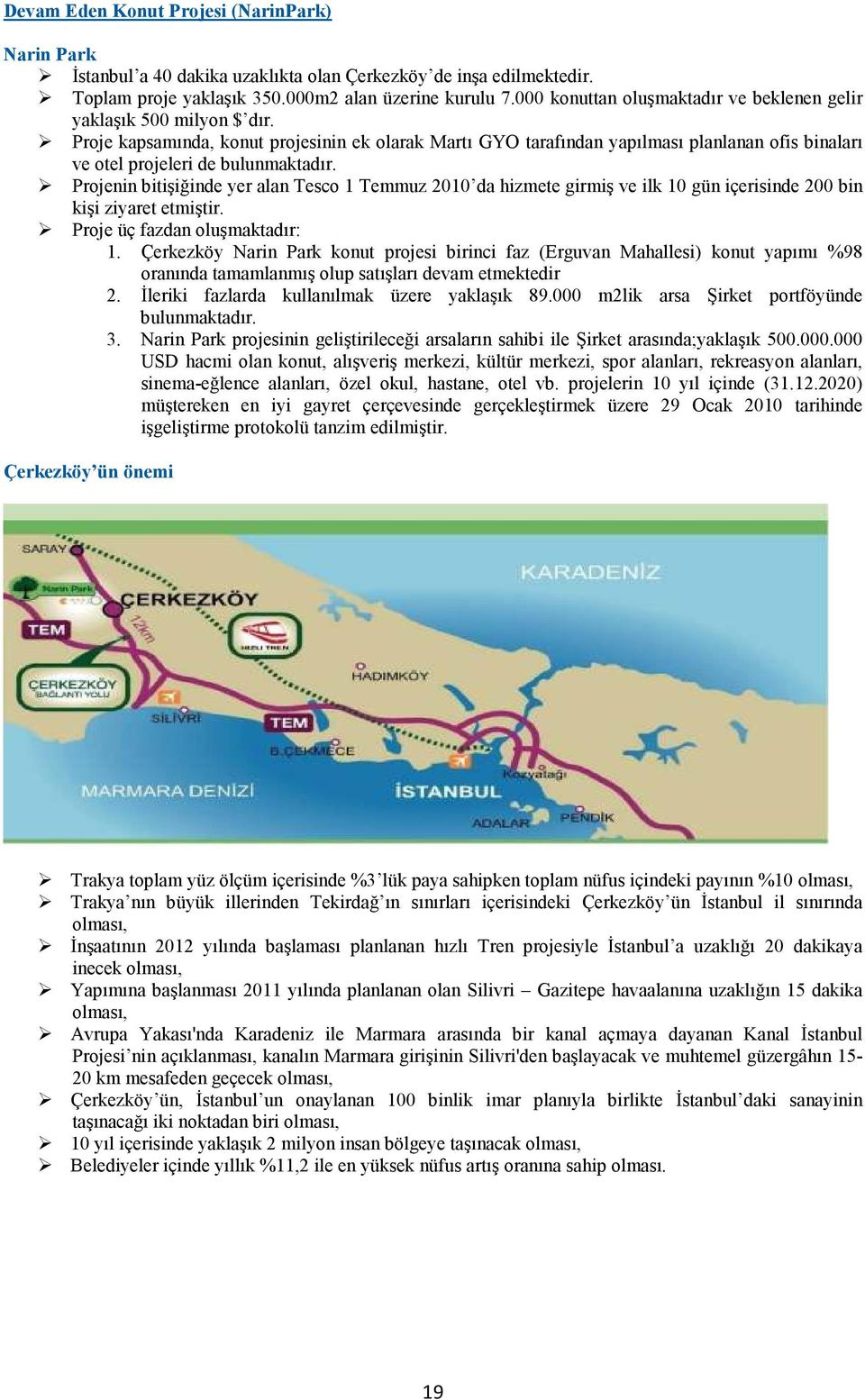 Proje kapsamında, konut projesinin ek olarak Martı GYO tarafından yapılması planlanan ofis binaları ve otel projeleri de bulunmaktadır.