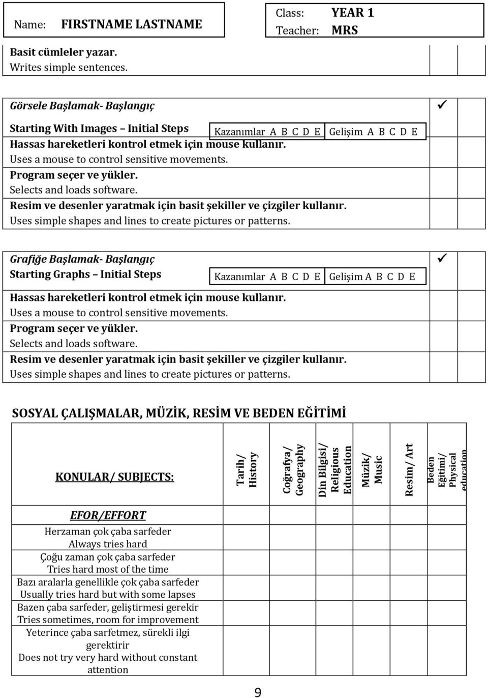 Uses simple shapes and lines to create pictures or patterns. Grafiğe Başlamak- Başlangıç Starting Graphs Initial Steps Hassas hareketleri kontrol etmek için mouse kullanır.