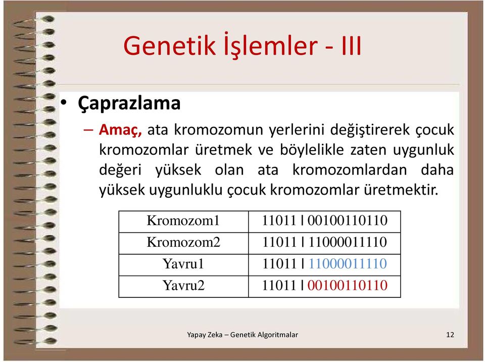 kromozomlardan daha yüksek uygunluklu çocuk kromozomlar üretmektir.