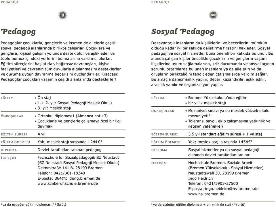 Eğitim süreçlerini başlatırlar, bağımsız davranışları, kişisel faaliyetleri ve çevrenin tüm duyularla algılanmasını desteklerler ve duruma uygun davranma becerisini güçlendirirler.