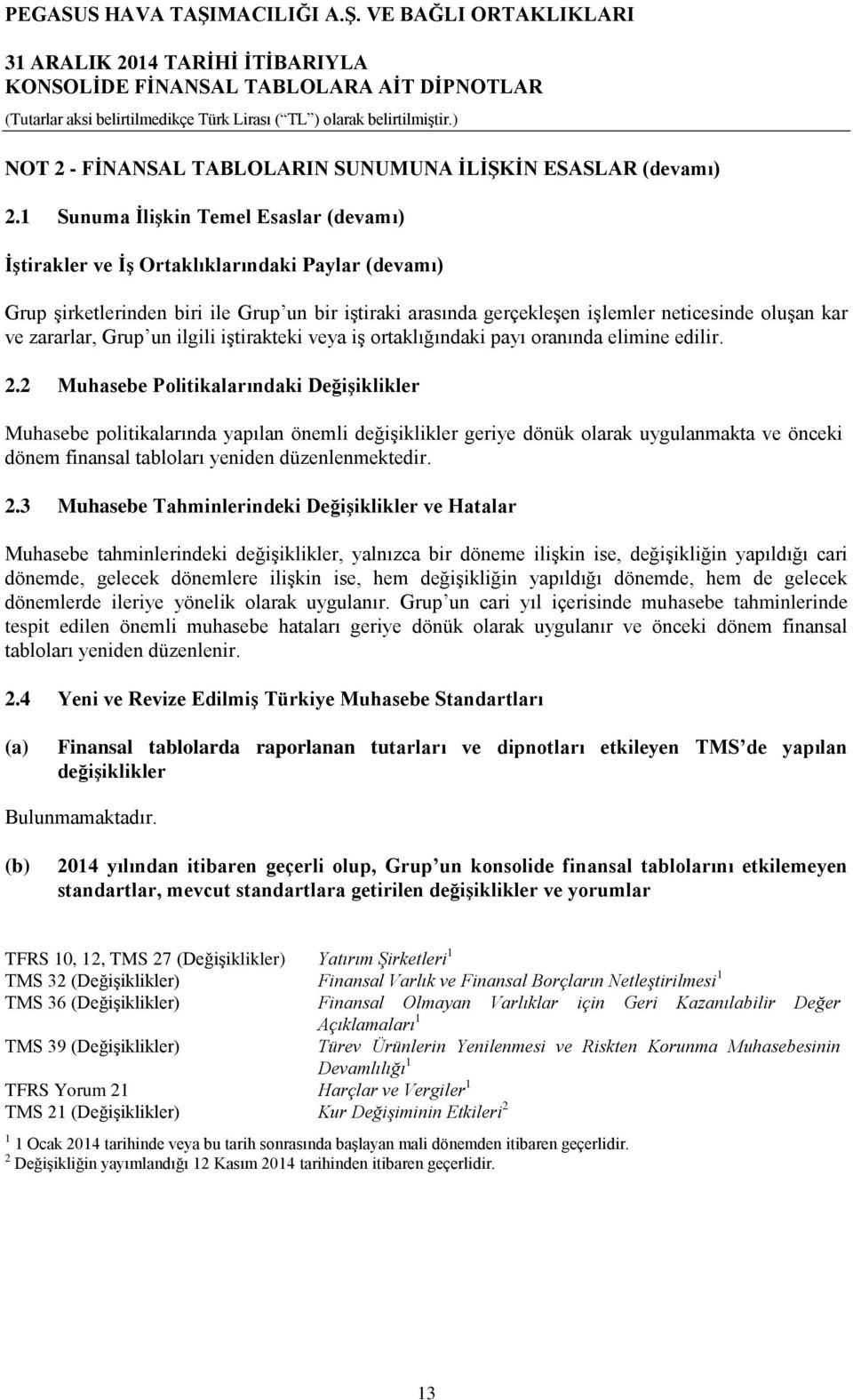 zararlar, Grup un ilgili iştirakteki veya iş ortaklığındaki payı oranında elimine edilir. 2.